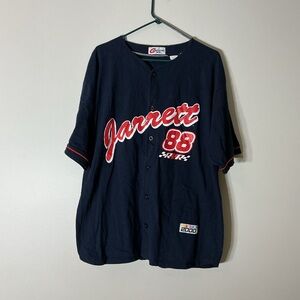 Nascar Dale Jarrett Navy and Red Men's Jersey